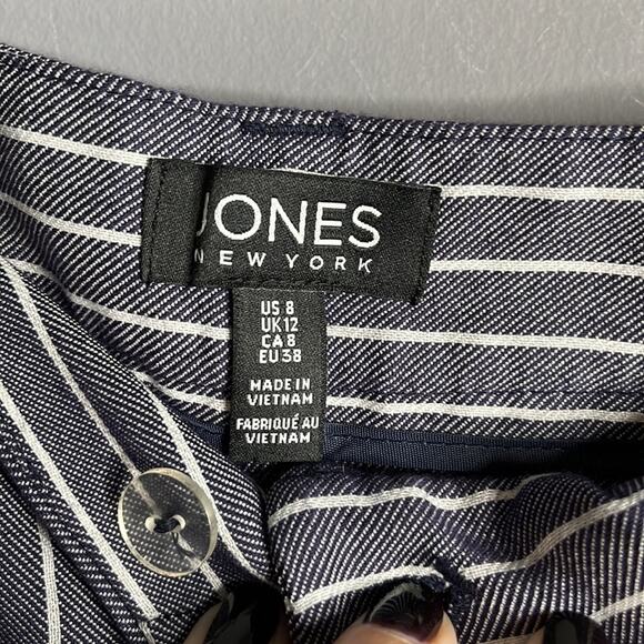 Jones New York Navy Striped Grace Ankle Pants Size 8 - Picture 5 of 9